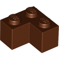 Lego kostka (kostička) 2x2 roh, červeno hnědá (4211200)